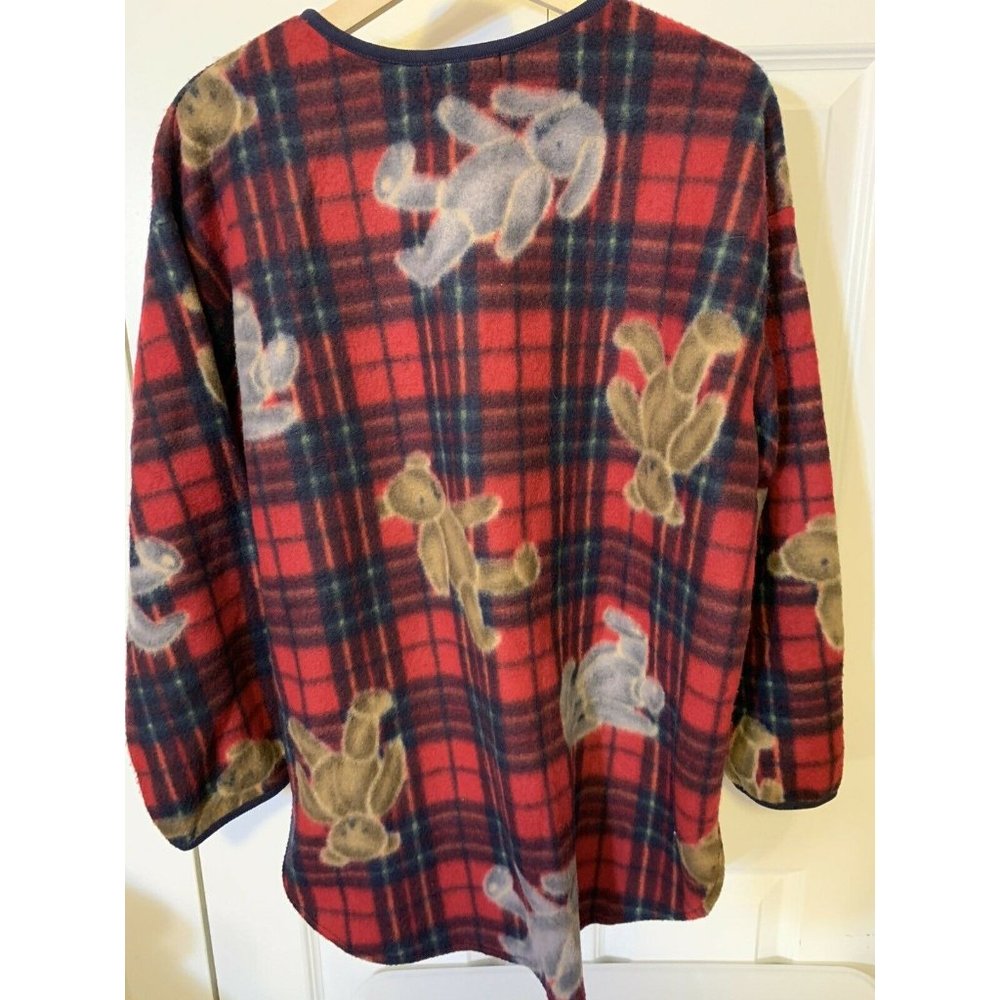 Partners Intimate Women's M Sleep Top Red Rabbit Bear Button - Picture 6 of 6